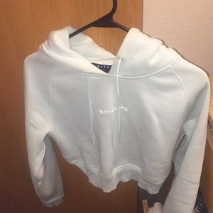 Alphalete baby blue cropped hoodie